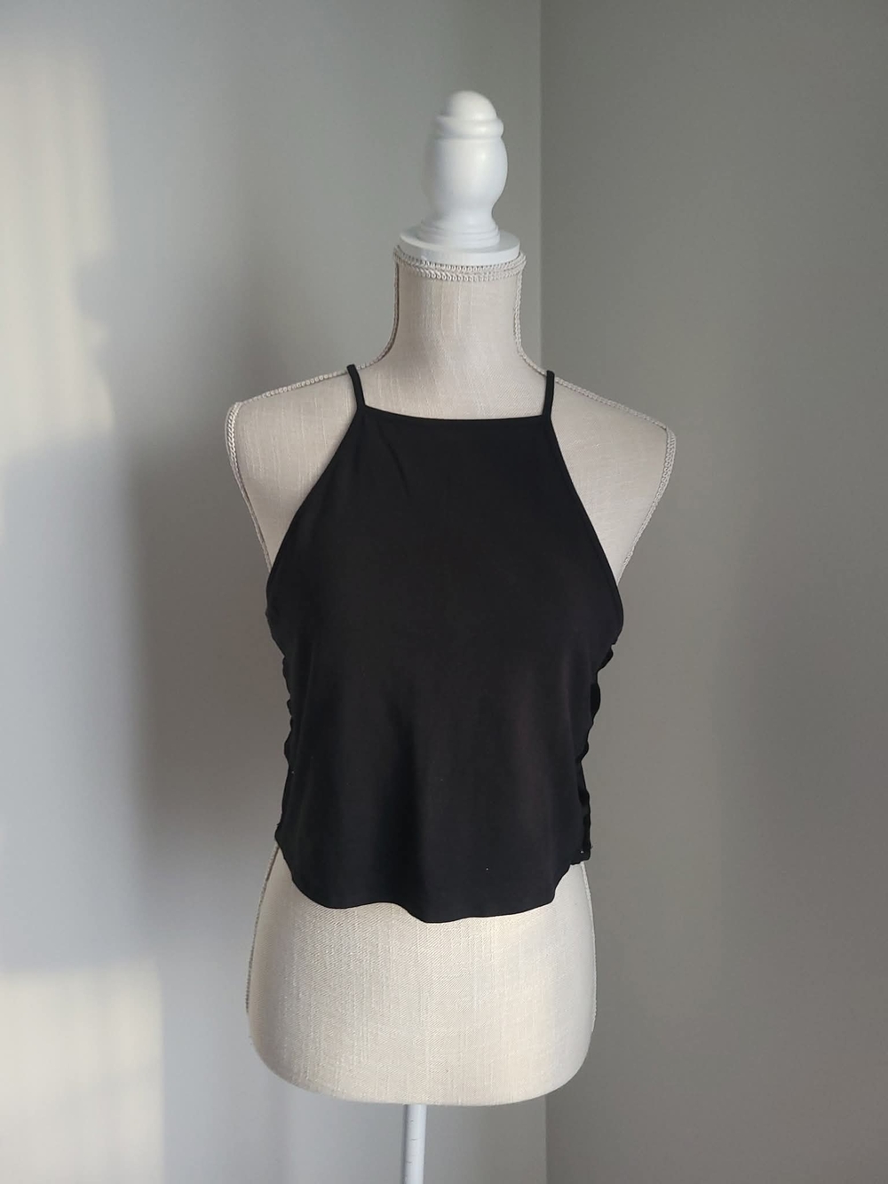 Black High Neck Women's Crop Top